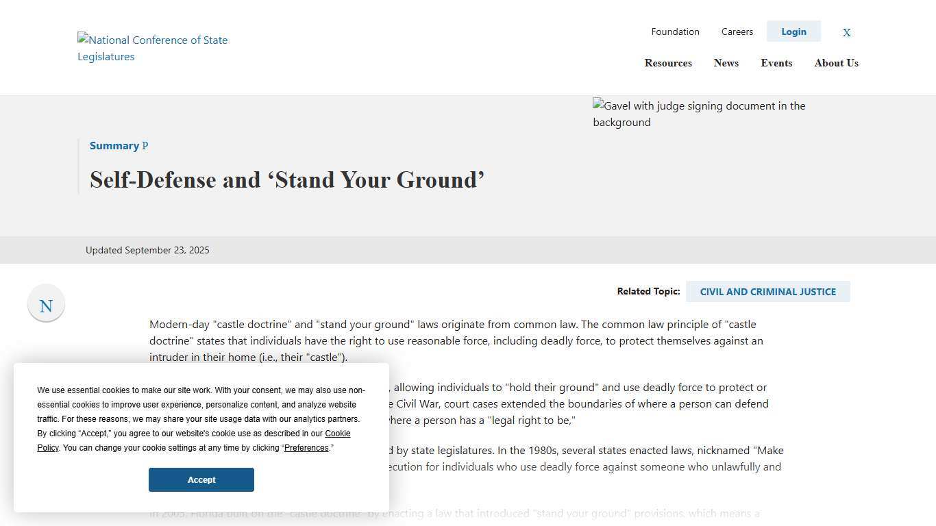 Self Defense and “Stand Your Ground”